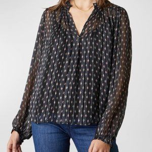 VELVET Carla Printed Lurex Stripe Top XS (NWT)